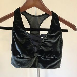 NWOT Victoria Sport Black Velvet Bralette